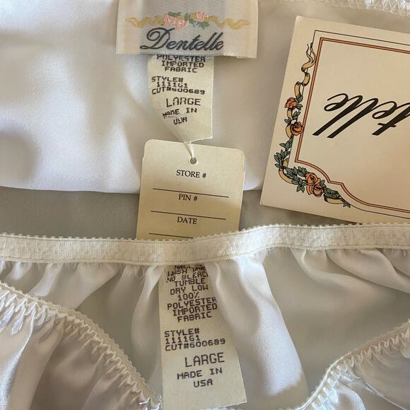 Vintage NWT White Silky 2 pc Lingerie Set - Women's Size L - Picture 8 of 10